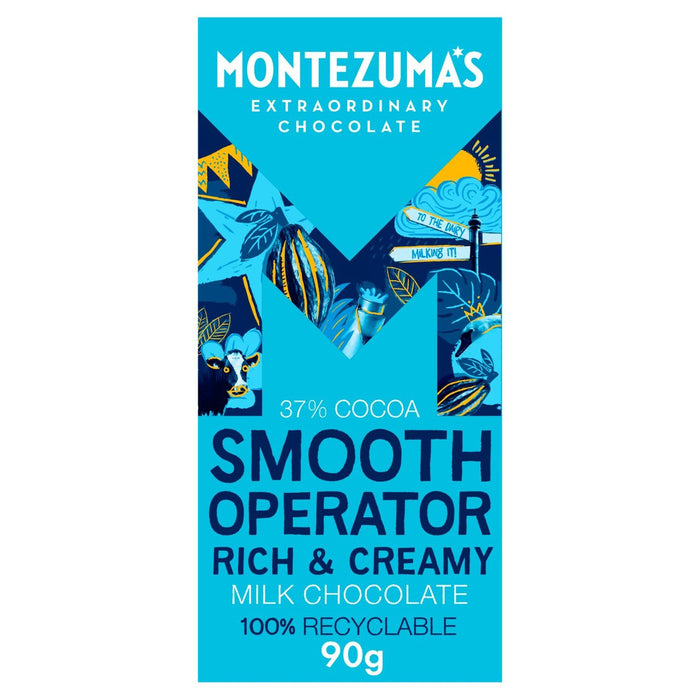 Montezuma's Smooth Operator Organic 37% Rich & Creamy Milk Chocolate Bar 90g