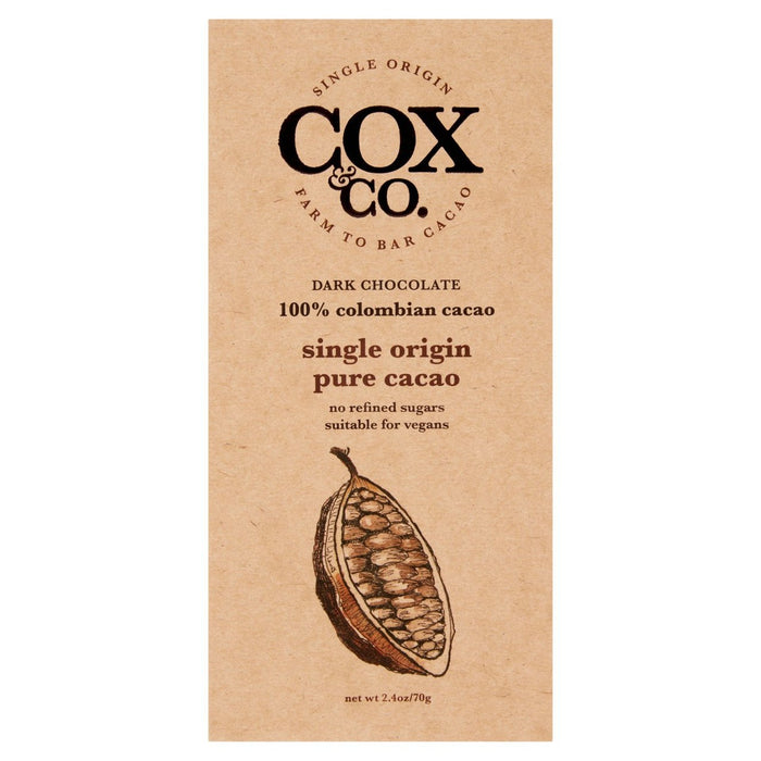 Cox & Co. 100% Pure Cacao Bar 70G