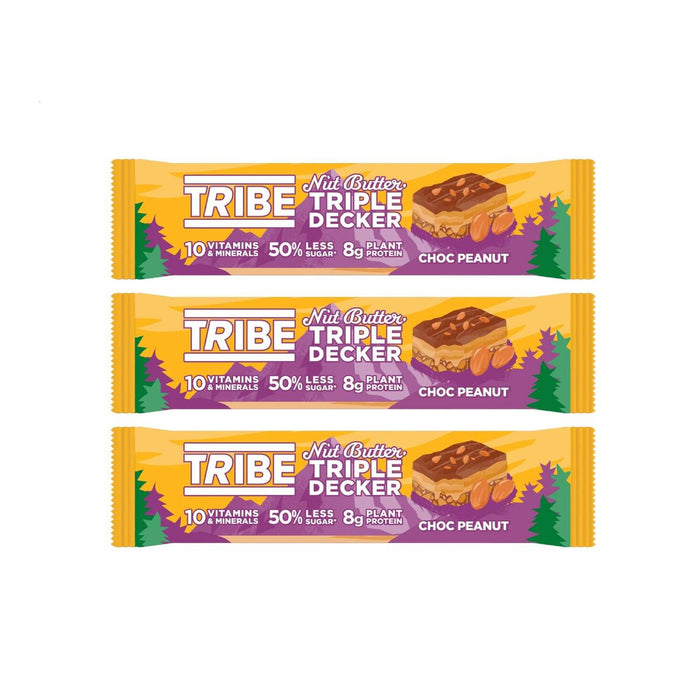 TRIBE Triple Decker Choc Peanut Butter Multipack 3 x 40g