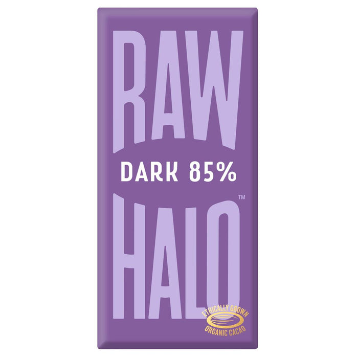 Halo cru végétalien Dark 85% barre de chocolat 70g