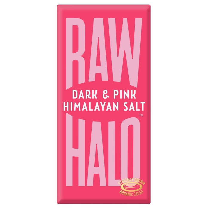 Barra de chocolate de sal oscura y rosa de halo halo crudo 70G