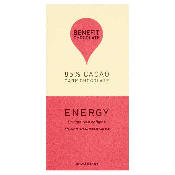 Benefit Energy 85% Dark Chocolate Bar 80G