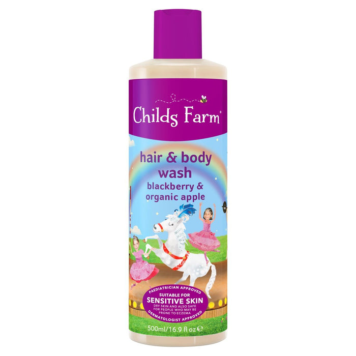 Childs Farm Kids Blackberry & Bio -Apfelhaar & Körperwäsche 500 ml