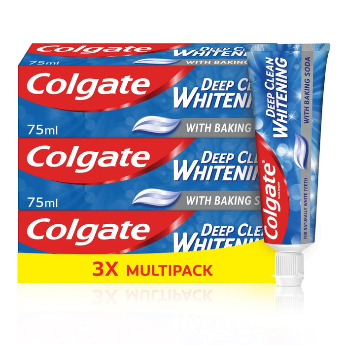 Colgate Deep Clean Whitening with Baking Soda Toothpaste 3 x 75ml