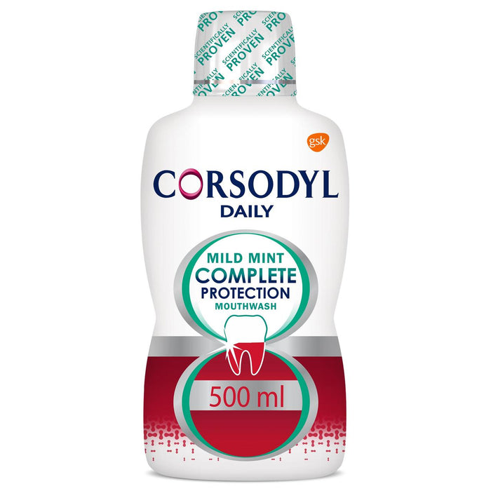 Corsodyl Daily Mild Mint Complete Protection Mouthwash 500ml