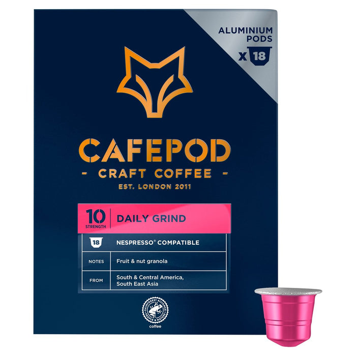 CAFEPOD SW18 DAY MELTEN NEspresso kompatible Aluminiumkaffee -Kaffee 18 pro Packung