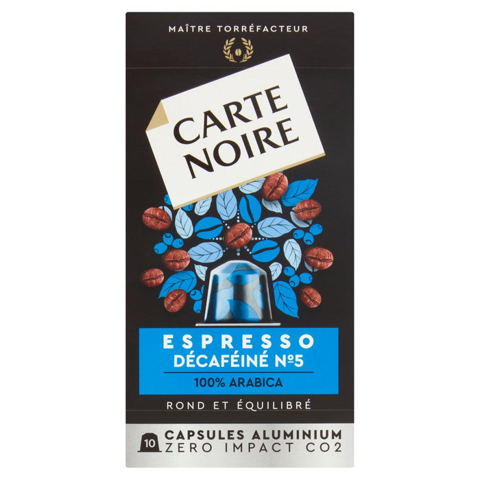 Carte Noire n ° 5 Décadéine Nespresso compatible 10 par paquet