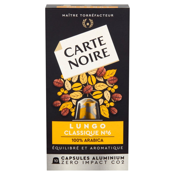 Carta noire no 8 lungo nespresso compatible cápsulas de café 10 por paquete