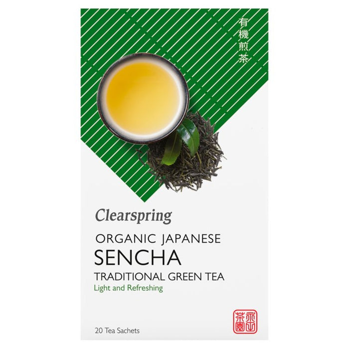 Clearspring Bio -japanische Sencha -grüne Teebeutel 20 pro Packung