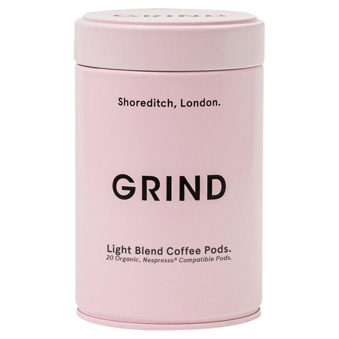 Grind Light Blend Compostable Coffee Pods Tin 20 par paquet