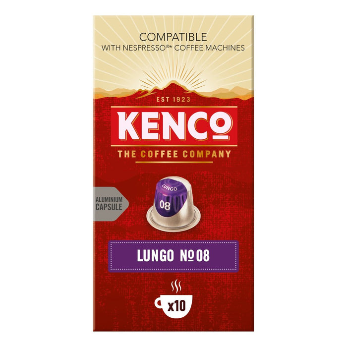 Kenco intensa intensidad de lungo 8 cápsulas de café 10 por paquete