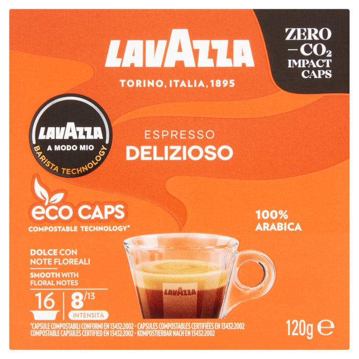 Lavazza A modo mio compostable expresso Delizioso Cake Capsules 16 par pack