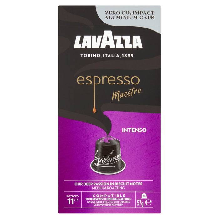 Lavazza Espresso Intenso Aluminium Nespresso Compatible Capsules 10 per pack