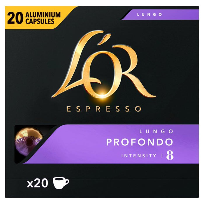 L'Orresso lungo intensidad 8 cápsulas de café 20 por paquete