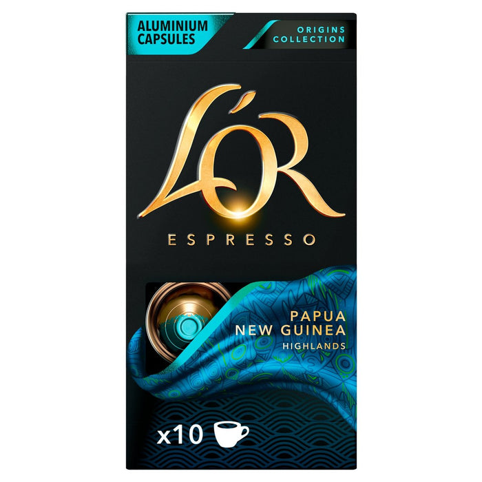 L'O Origins Papua New Guinea intensidad 7 Coffofios 10 por paquete