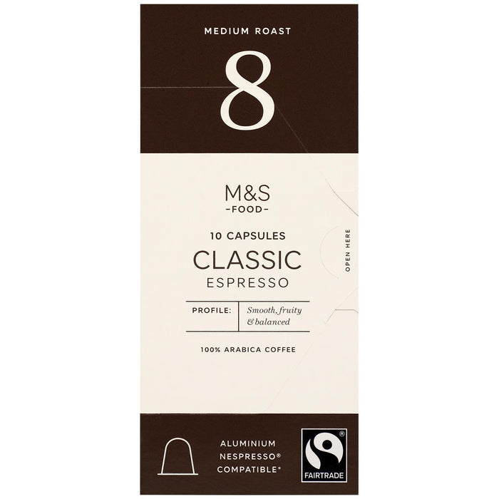 M&S Fairtrade Classic Coffee Pods 10 par pack