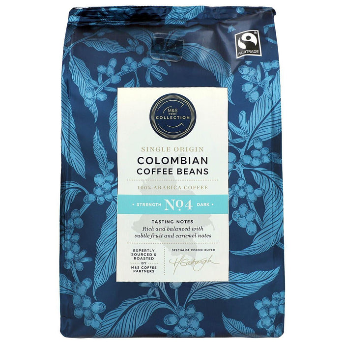 M & S Fairtrade kolumbianische Kaffeebohnen 227G