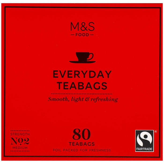 M&S Fairtrade Everyday Tea Bags 80 per pack - Special Offer