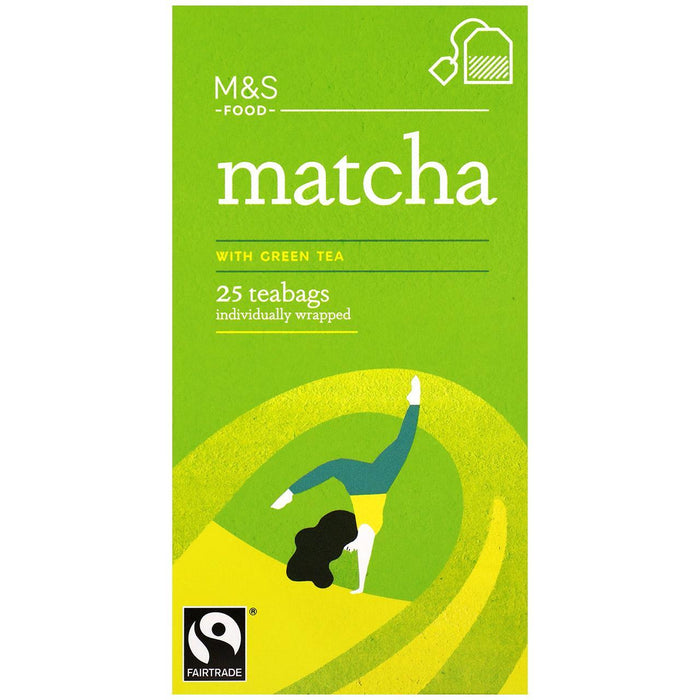 M&S Fairtrade Matcha Green Tea Sacs 25 par paquet