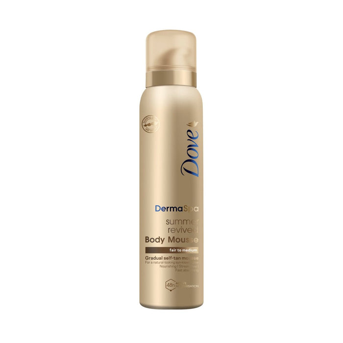 Dove Dermaspa Summer revivió justo a mediano MOUSSE DE CUERPO DE AUTANDO DE AUTADORA 150ML