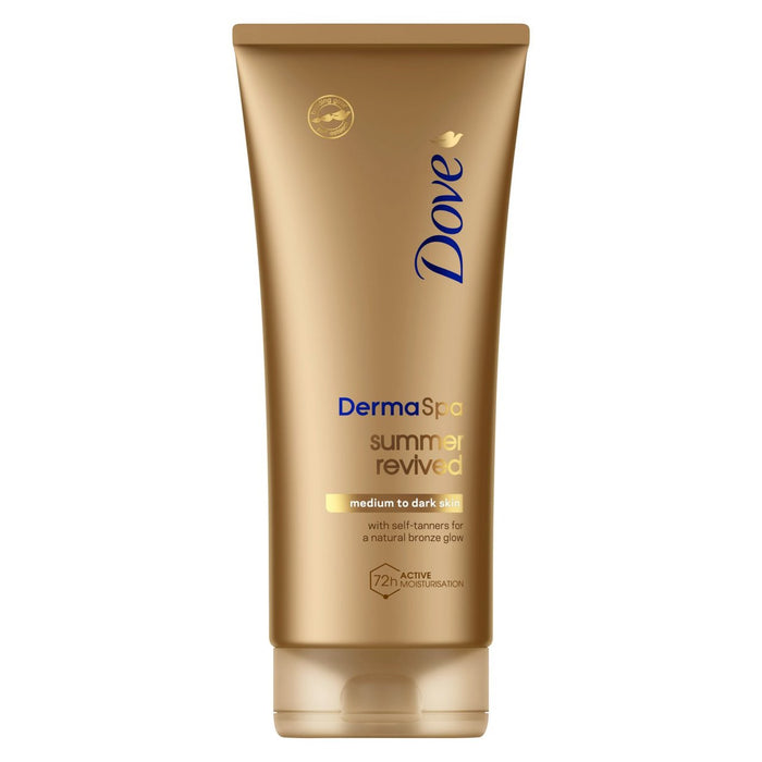 Dove Dermaspa Sommer wiederbelebt mittel- bis dunkel -selbst -Bräunungskörperlotion 200ml