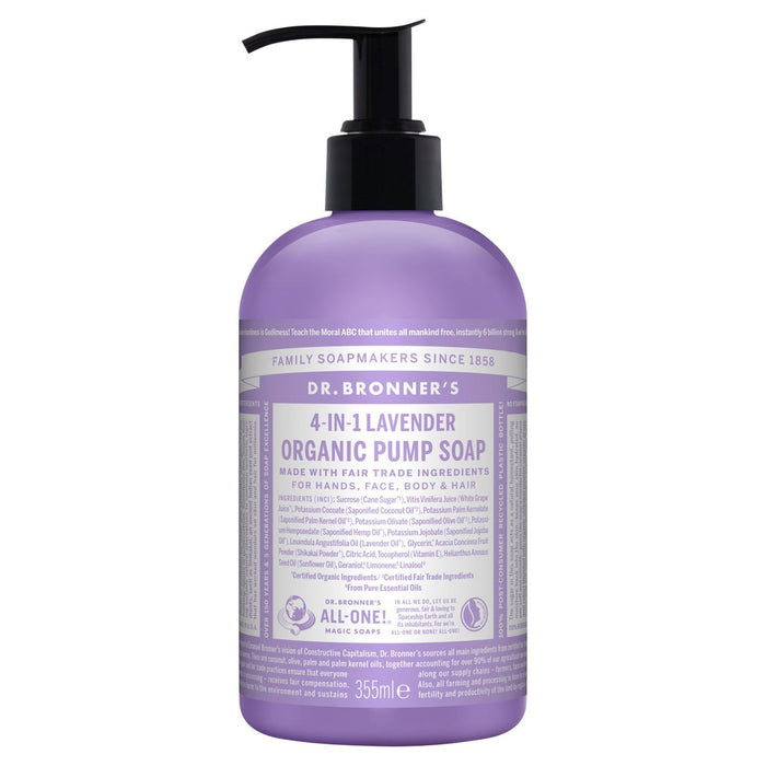 Dr. Bronner's Lavender Organic polyvalent à pompe à usine liquide 355 ml