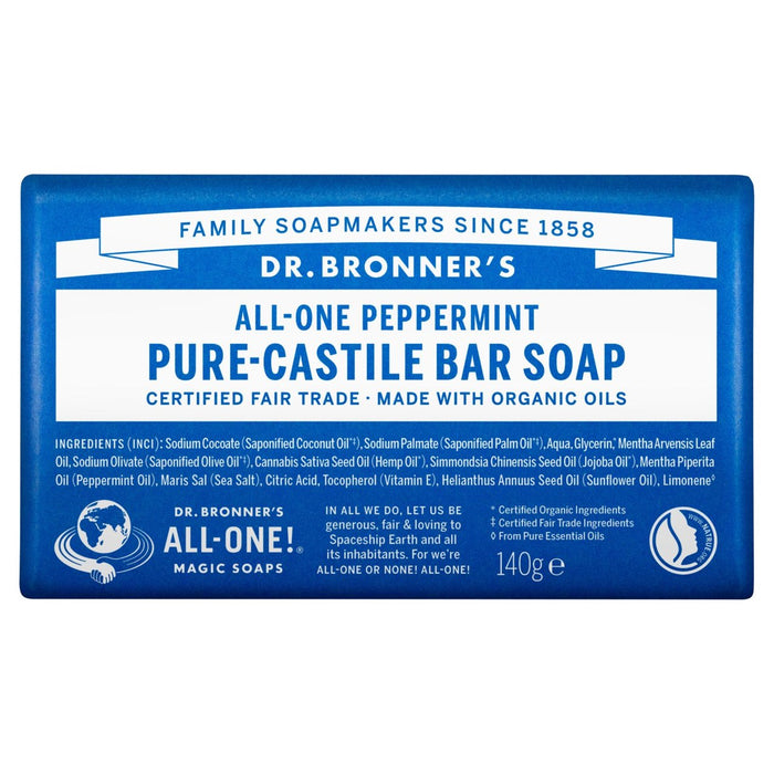 Dr. Bronners Pfeffermint Bio-Mehrzweck-Seifenbar 140g