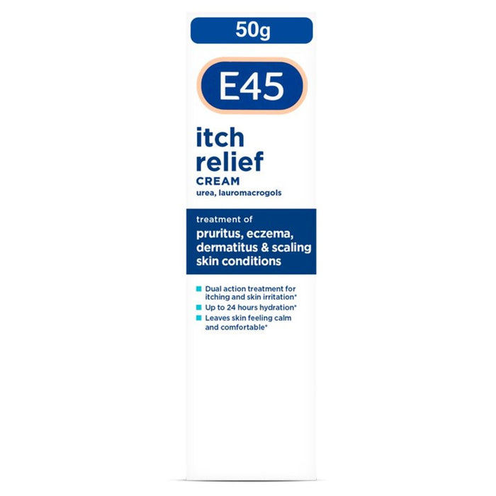 E45 Crème de démangeaisons en relief pour les démangeaisons et la peau irritée 50g