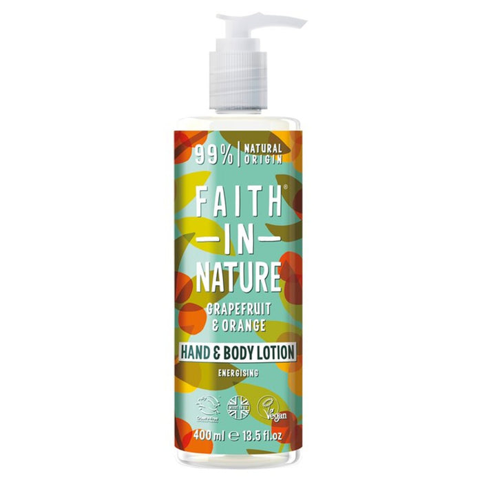 Faith en nature pamplemousse et lotion de main et de corps orange 400 ml