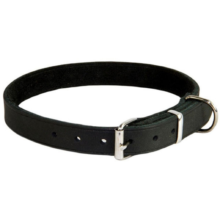 Collar de cuello negro de cuero de país suave de tierra de tierra (27-35 cm)