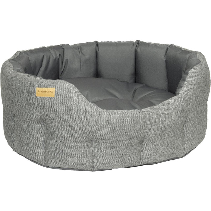 Earthbound Traditional Tweed & Waterproof Bed Steel Grey Small