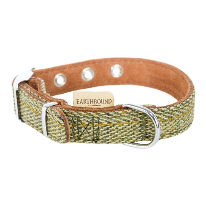 Earthbound Tweed Green Dog Collar Large (40-50cm)