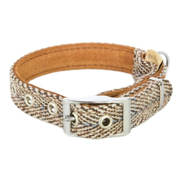 Collier de chien à chevrons en tweed à terre grande (40 à 50 cm)