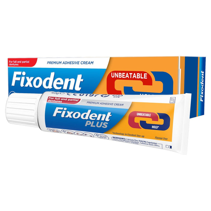 Crema adhesiva dentada de doble protección fixodent 40g