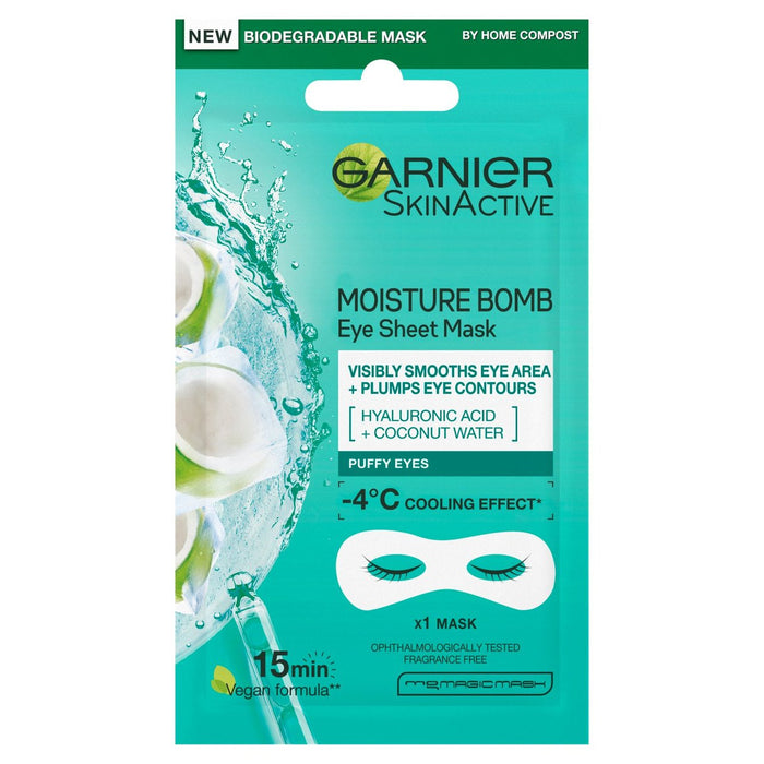 Masque à feuilles pour les yeux Garnier Acide hyaluronique et eau de coco 6G