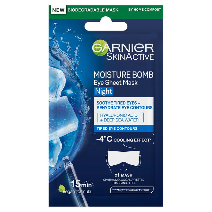 Garnier Feuchtigkeitsbombe Tiefsee Wasserzeit Augengewebemaske 6g