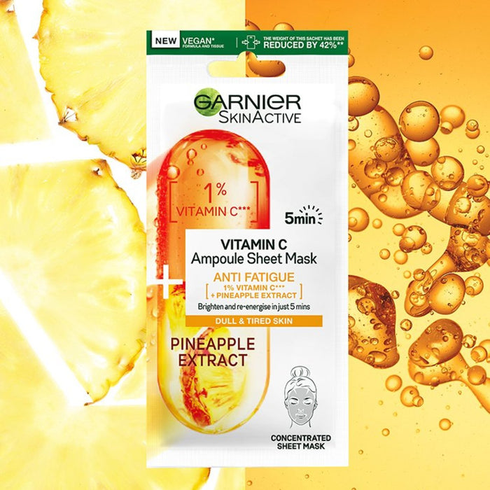 Garnier SkinActive Vitamin C Anti Fatigue Ampoule Sheet Mask 15g