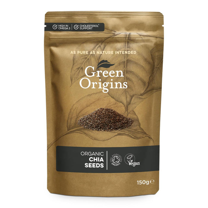 Semillas de chía orgánicas de orígenes verdes (crudo) 150G