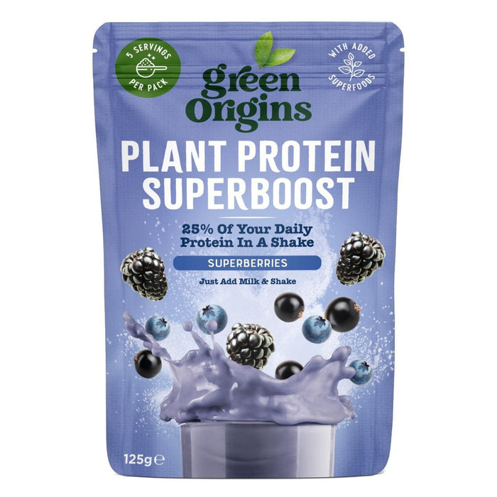 Grüne Origins Superboost Superberries Pflanzenproteinpulver 125G