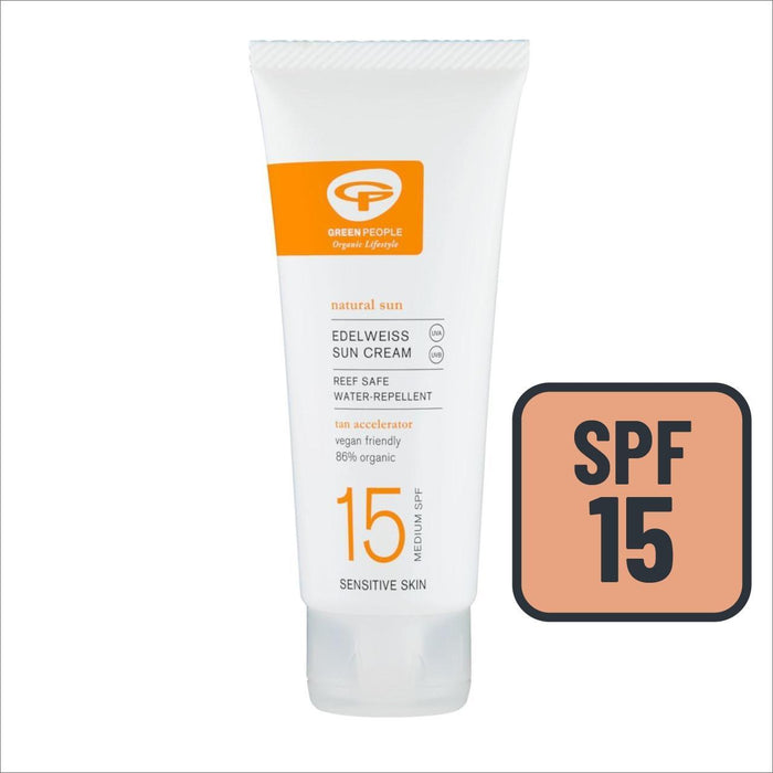 Grüne Menschen Edelweiss Sonnencreme mit Bräune Beschleuniger SPF15 200 ml