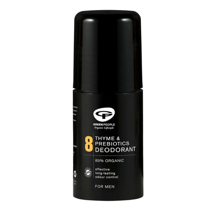 Green People Organic Men's Roll en desodorante, tomillo y prebióticos, vegano 75ml