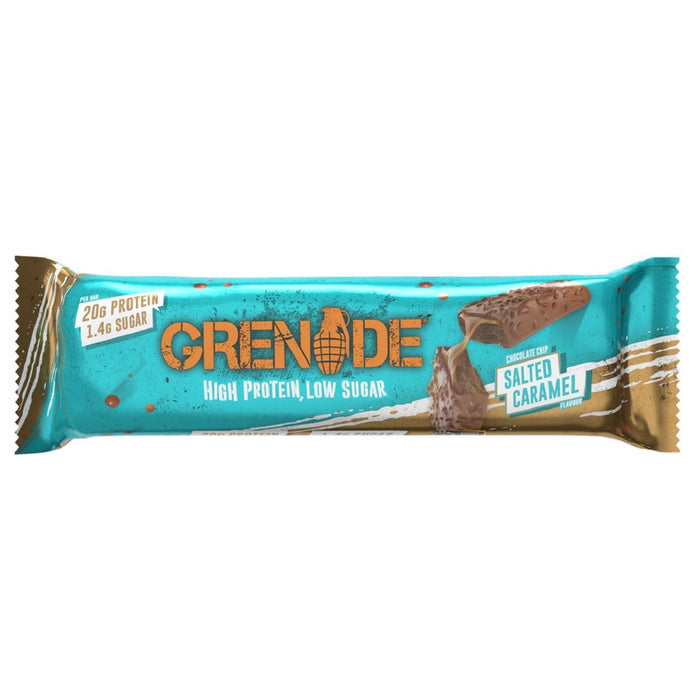 Granada Barra de proteína de caramelo salado con chispas de chocolate 60g