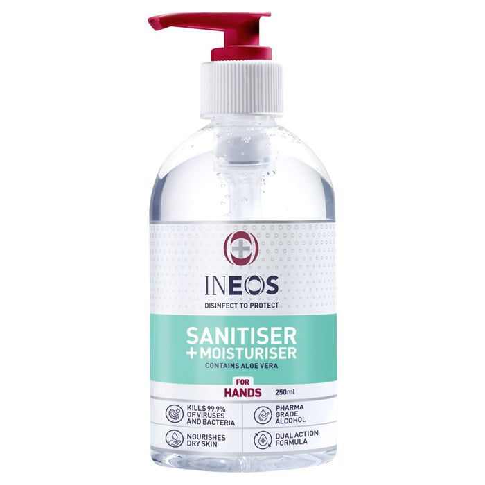 INEOS Sanitiser plus Moisturiser Hand Gel with Aloe Vera 250ml