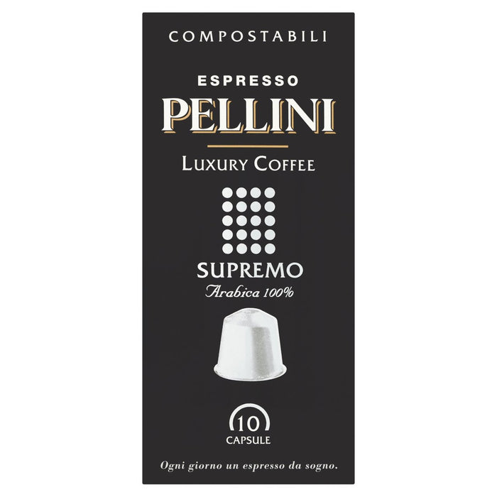 Pellini Luxury Supremo Compostable Nespresso Compatible CAFE CAPSULES 10 par paquet