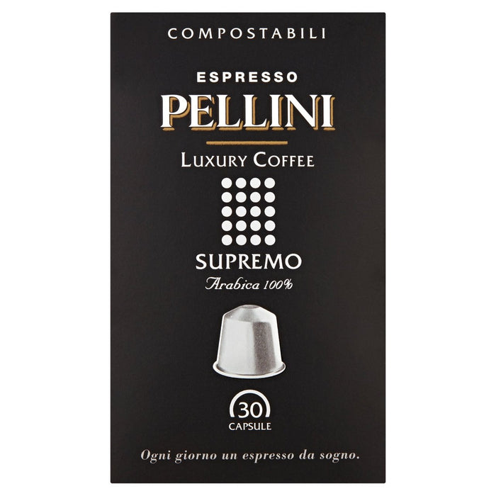 Pellini Luxury Supremo Compostable Nespresso Compatible Capsules de café 30 par paquet