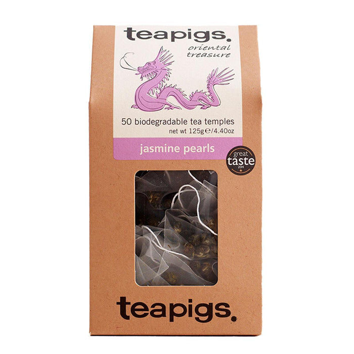 Tapigs Jasmine Pearls Bolsas de té verde 50 por paquete