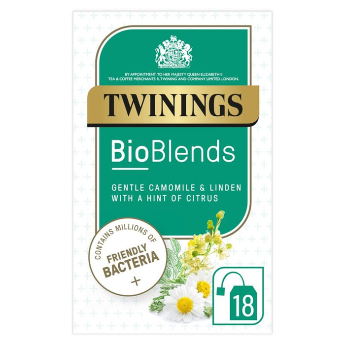 Twinings Bioblends شاي البابونج والزيزفون مع البكتيريا الصديقة، 18 لكل عبوة