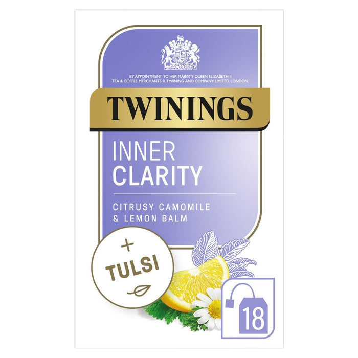 Twinings Clarity Clarity Baume et Thé Camomile avec Tulsi 18 par paquet