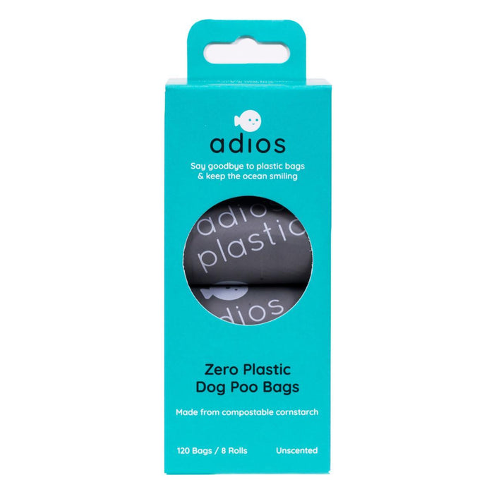 Adios Compostable et biodégradable Dog Poo Sacs Gray 120 par pack