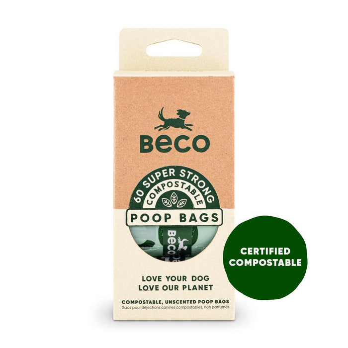 Beco compostable bolsas de caca para perros sin perfume 60 por paquete